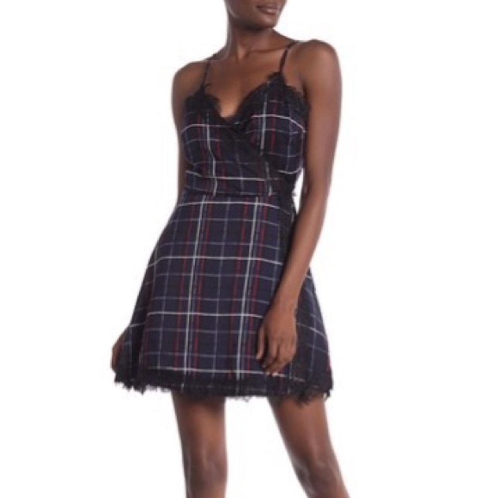 Cupcakes and Cashmere Ivan Plaid Wrap Dress